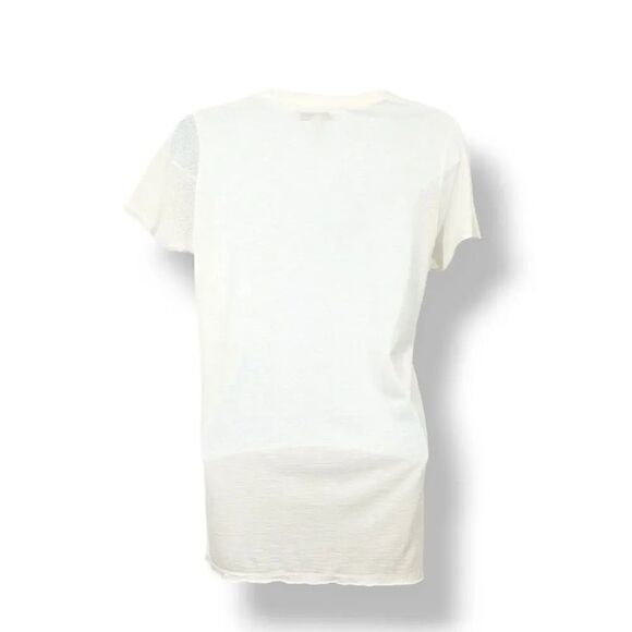 Vintage Y2K Zara Tissue Jersey Knit Crewneck with Sheer Mesh in Ivory Size S - Picture 6 of 9